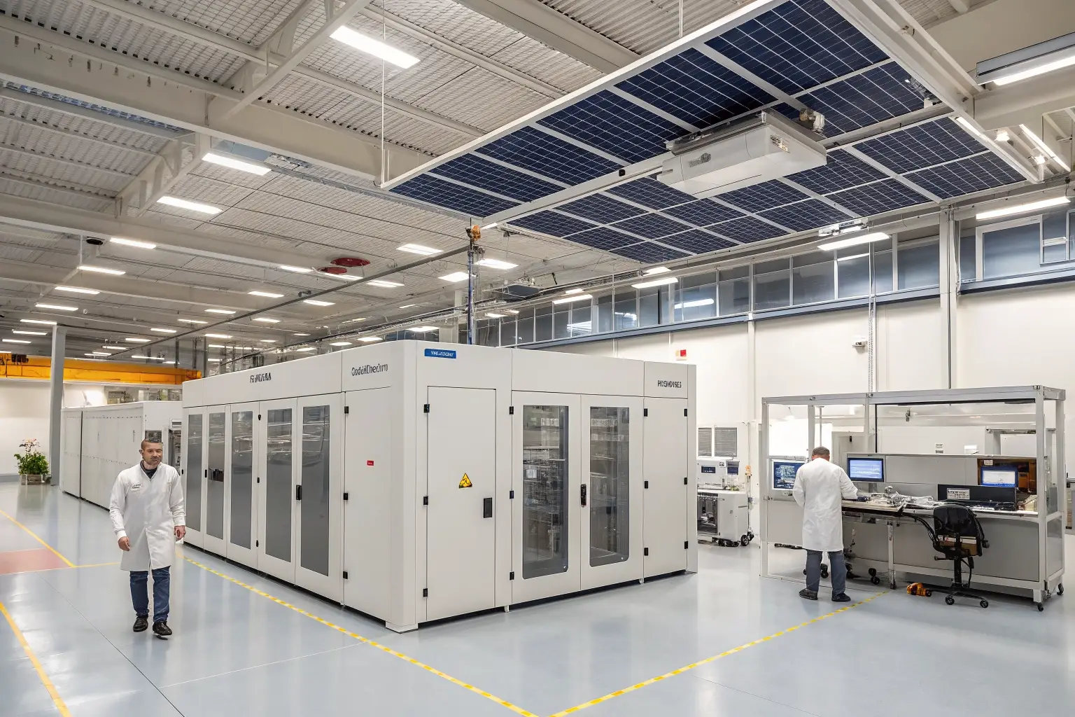 Solar panel testing in climate chamber